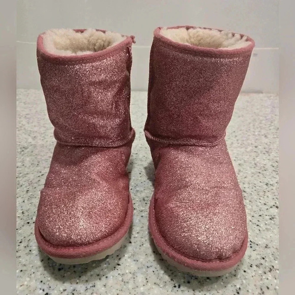 Ugg pink glitter boots Size 4 - Picture 1 of 8